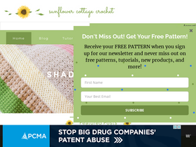 'sunflowercottagecrochet.com' screenshot