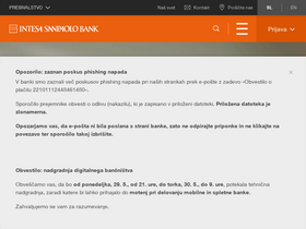 'intesasanpaolobank.si' screenshot