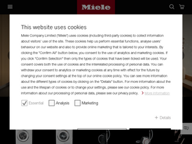 'miele.co.uk' screenshot