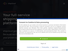 'shipcloud.io' screenshot