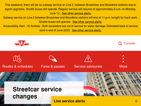 'ttc.ca' screenshot