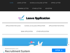'leaveapplication.in' screenshot