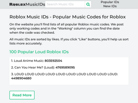 'robloxmusicids.com' screenshot