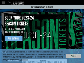 'newcastlefalcons.co.uk' screenshot