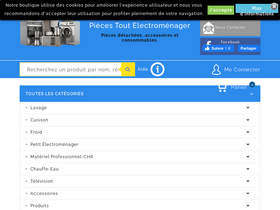 'pieces-tout-electromenager.com' screenshot