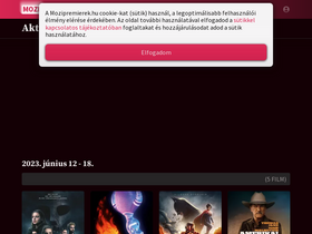 'mozipremierek.hu' screenshot