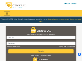 'central-insurance.com' screenshot