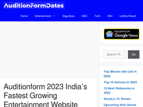 'auditionformdates.in' screenshot