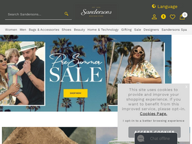 'sandersonsdeptstore.co.uk' screenshot