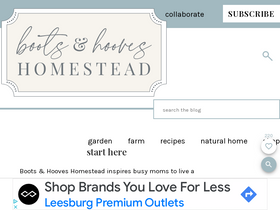 'bootsandhooveshomestead.com' screenshot