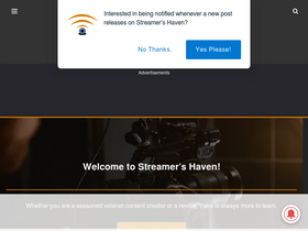 'streamershaven.blog' screenshot