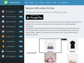 'temporary-phone-number.com' screenshot
