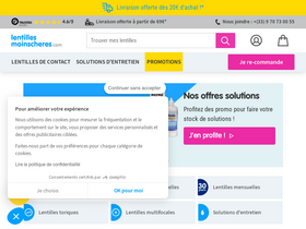 'lentillesmoinscheres.com' screenshot