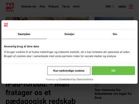 'tv2east.dk' screenshot