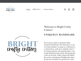 brightcraftycritters.com homepage screenshot