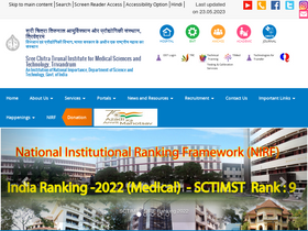 'sctimst.ac.in' screenshot