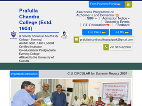 'prafullachandracollege.ac.in' screenshot
