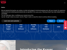 'kvaser.com' screenshot