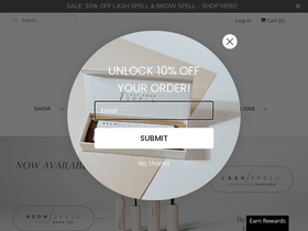 lashspell.com homepage screenshot