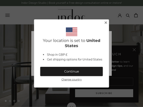 Indor Home homepage screenshot