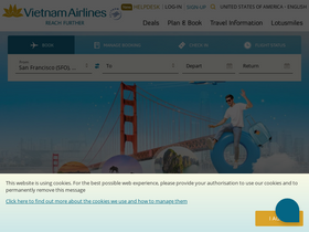 'vietnamairlines.com' screenshot