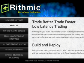 'rithmic.com' screenshot