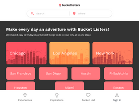 'bucketlisters.com' screenshot