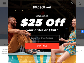 'toadandco.com' screenshot