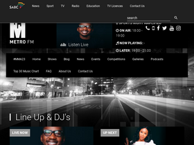 'metrofm.co.za' screenshot