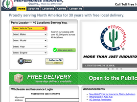 'performanceradiator.com' screenshot
