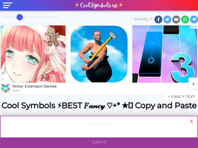 'coolsymbols.us' screenshot