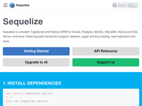 'sequelize.org' screenshot