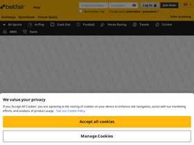 'betfair.com' screenshot