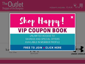 'theoutletshoppesofthebluegrass.com' screenshot