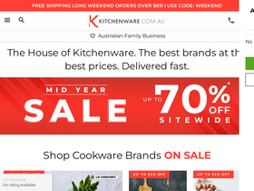 'kitchenware.com.au' screenshot