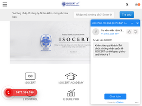 'isocert.org.vn' screenshot