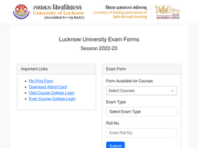 'lkouniexam.in' screenshot