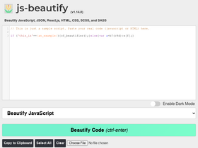 'beautifier.io' screenshot