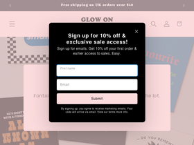 glowonprints.com homepage screenshot