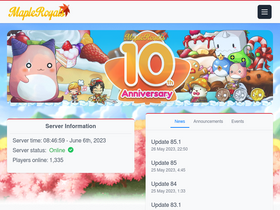 'mapleroyals.com' screenshot