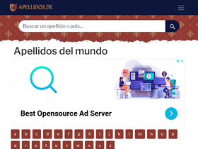'apellidos.de' screenshot