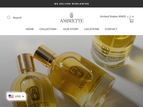 ambretteperfumery.com homepage screenshot