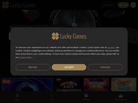 'luckygames.be' screenshot