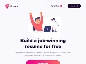 'flowcv.com' screenshot