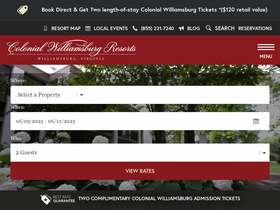 'colonialwilliamsburghotels.com' screenshot