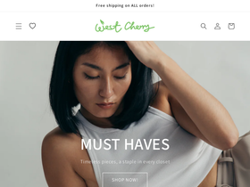 westcherryclothing.com homepage screenshot