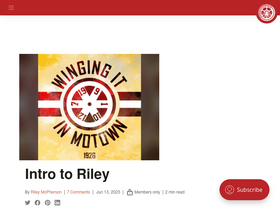 'wingingitinmotown.com' screenshot