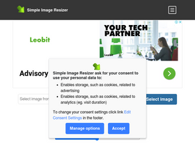 'simpleimageresizer.com' screenshot