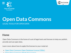'opendatacommons.org' screenshot