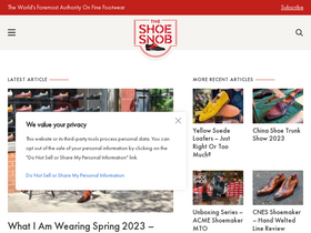 'theshoesnobblog.com' screenshot
